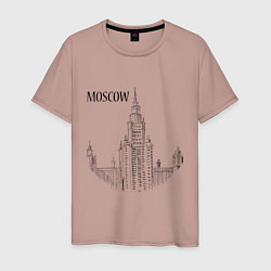 Футболка хлопковая мужская Moscow MSU, цвет: пыльно-розовый