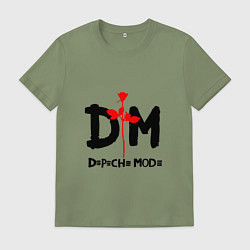 Футболка хлопковая мужская Depeche Mode Rose, цвет: авокадо