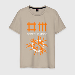 Футболка хлопковая мужская Depeche Mode: Orange Lines, цвет: миндальный