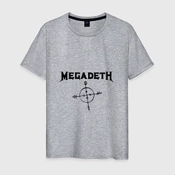 Футболка хлопковая мужская Megadeth Compass, цвет: меланж