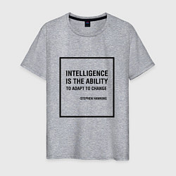 Футболка хлопковая мужская Intelligence is the ability, цвет: меланж