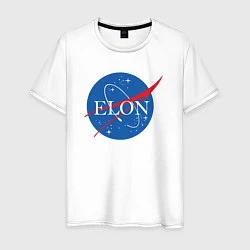 Футболка хлопковая мужская Elon NASA, цвет: белый