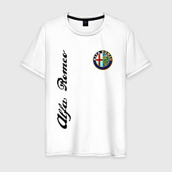 Футболка хлопковая мужская Alfa Romeo Automobiles S p A, цвет: белый