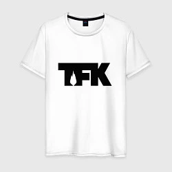 Футболка хлопковая мужская TFK: Black Logo, цвет: белый