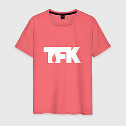 Футболка хлопковая мужская TFK: White Logo, цвет: коралловый