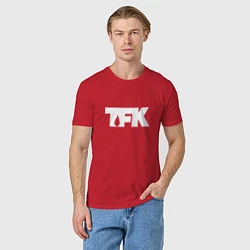 Футболка хлопковая мужская TFK: White Logo, цвет: красный — фото 2