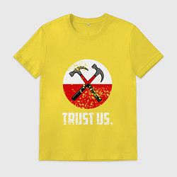 Футболка хлопковая мужская Trust us, цвет: желтый
