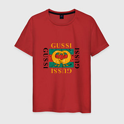Футболка хлопковая мужская GUSSI Love, цвет: красный