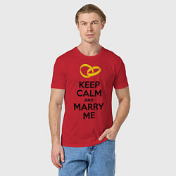 Футболка хлопковая мужская Keep Calm & Marry Me, цвет: красный — фото 2