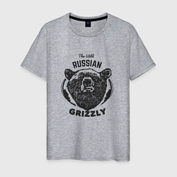 Футболка хлопковая мужская Russian Grizzly, цвет: меланж