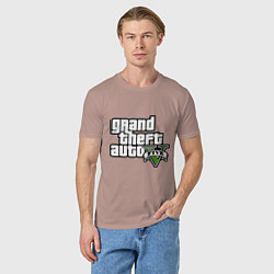 Футболка хлопковая мужская GTA Five, цвет: пыльно-розовый — фото 2