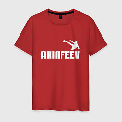 Футболка хлопковая мужская Akinfeev Style цвета красный — фото 1