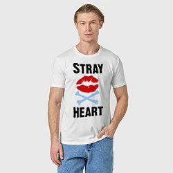 Футболка хлопковая мужская Stray heart, цвет: белый — фото 2