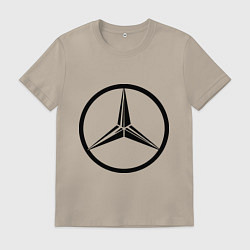 Футболка хлопковая мужская Mercedes-Benz logo, цвет: миндальный