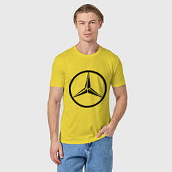 Футболка хлопковая мужская Mercedes-Benz logo, цвет: желтый — фото 2