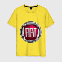 Футболка хлопковая мужская FIAT logo, цвет: желтый