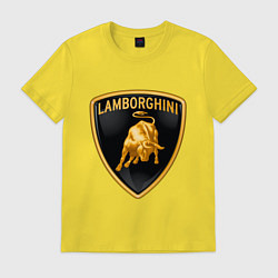 Футболка хлопковая мужская Lamborghini logo, цвет: желтый