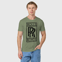 Футболка хлопковая мужская Rolls-Royce logo, цвет: авокадо — фото 2