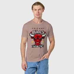 Футболка хлопковая мужская Chicago Bulls est. 1966, цвет: пыльно-розовый — фото 2