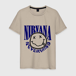 Футболка хлопковая мужская Nevermind Nirvana, цвет: миндальный