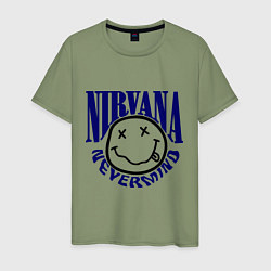 Футболка хлопковая мужская Nevermind Nirvana, цвет: авокадо