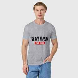 Футболка хлопковая мужская FC Bayern Est. 1900, цвет: меланж — фото 2