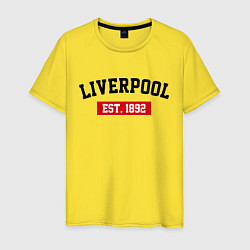 Футболка хлопковая мужская FC Liverpool Est. 1892, цвет: желтый