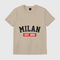 Футболка хлопковая мужская FC Milan Est. 1899, цвет: миндальный