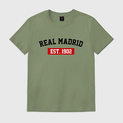 Футболка хлопковая мужская FC Real Madrid Est. 1902, цвет: авокадо
