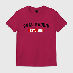 Футболка хлопковая мужская FC Real Madrid Est. 1902, цвет: маджента