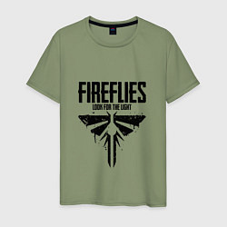 Футболка хлопковая мужская Fireflies: Look for the Light, цвет: авокадо