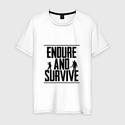 Футболка хлопковая мужская Endure & Survive, цвет: белый