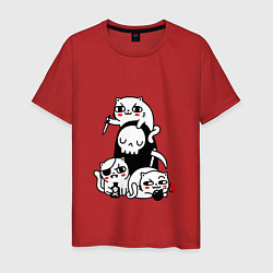 Футболка хлопковая мужская CAT GOT YOUR SOUL, цвет: красный