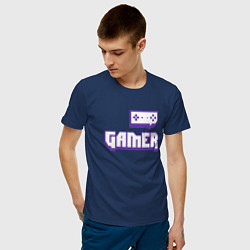 Футболка хлопковая мужская Twitch Gamer цвета тёмно-синий — фото 2