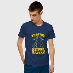 Футболка хлопковая мужская Super Saiyan Training цвета тёмно-синий — фото 2
