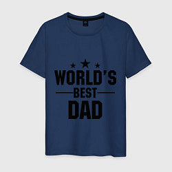 Футболка хлопковая мужская Worlds best DADDY, цвет: тёмно-синий