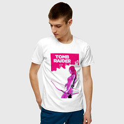 Футболка хлопковая мужская Tomb Raider: Pink Style, цвет: белый — фото 2