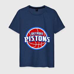 Футболка хлопковая мужская Detroit Pistons - logo, цвет: тёмно-синий