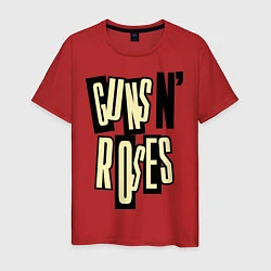 Футболка хлопковая мужская Guns n Roses: cream, цвет: красный