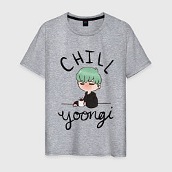 Футболка хлопковая мужская Chill Yoongi, цвет: меланж