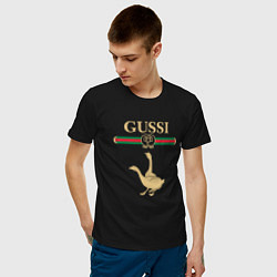 Футболка хлопковая мужская GUSSI Fashion, цвет: черный — фото 2