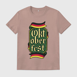 Футболка хлопковая мужская Oktoberfest Germany, цвет: пыльно-розовый