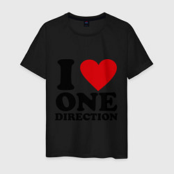 Футболка хлопковая мужская I love one direction, цвет: черный