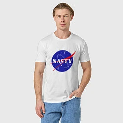 Футболка хлопковая мужская Nasty NASA, цвет: белый — фото 2