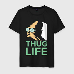 Футболка хлопковая мужская Zoidberg: Thug Life, цвет: черный