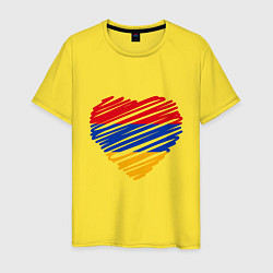 Футболка хлопковая мужская Сердце Армении, цвет: желтый