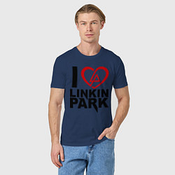 Футболка хлопковая мужская I love Linkin Park, цвет: тёмно-синий — фото 2