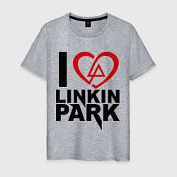 Футболка хлопковая мужская I love Linkin Park, цвет: меланж
