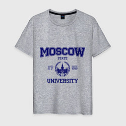 Футболка хлопковая мужская MGU Moscow University, цвет: меланж