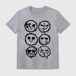 Футболка хлопковая мужская HU Masks, цвет: меланж